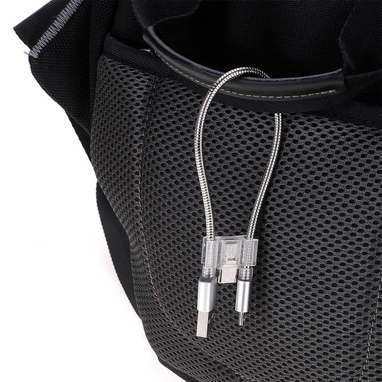 24cm 2A Micro USB + USB-C / Type-C to USB Flexible Data Charging Cable