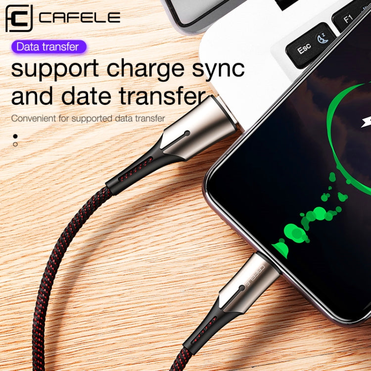 CAFELE 5A Type-C / USB-C Metal Pen Series Kirsite Charging Data Cable, Length: 1m (Red)
