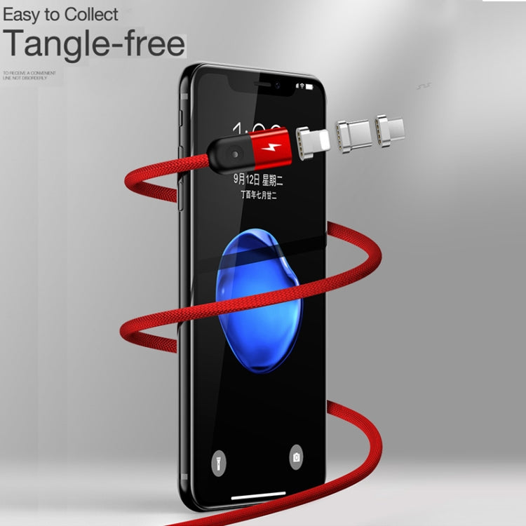 CAFELE Micro USB Light Speed Magnet Nylon Charging Cable with LED Light, Length: 1m