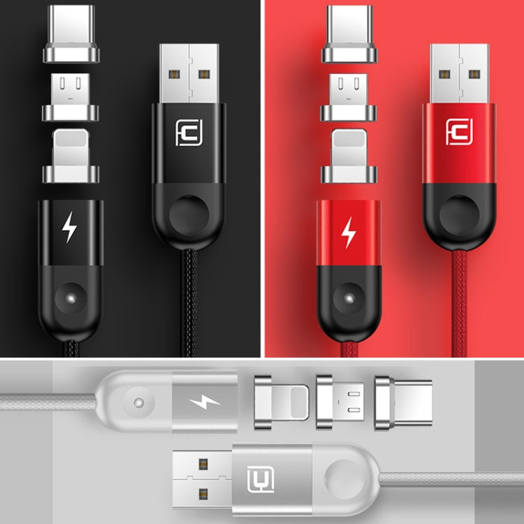 CAFELE Micro USB Light Speed Magnet Nylon Charging Cable with LED Light, Length: 1m