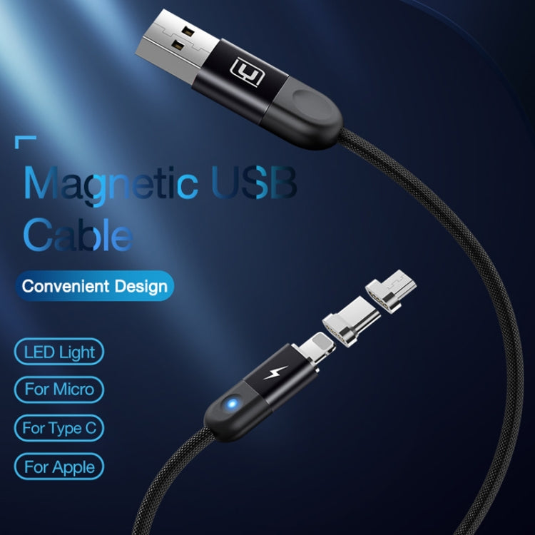 CAFELE Micro USB Light Speed Magnet Nylon Charging Cable with LED Light, Length: 1m