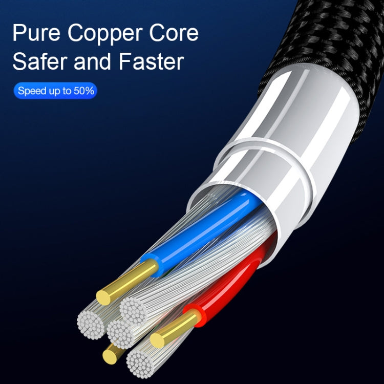 CAFELE Type-C / USB-C Light Speed Magnet Nylon Charging Cable with LED Light, Length: 1m