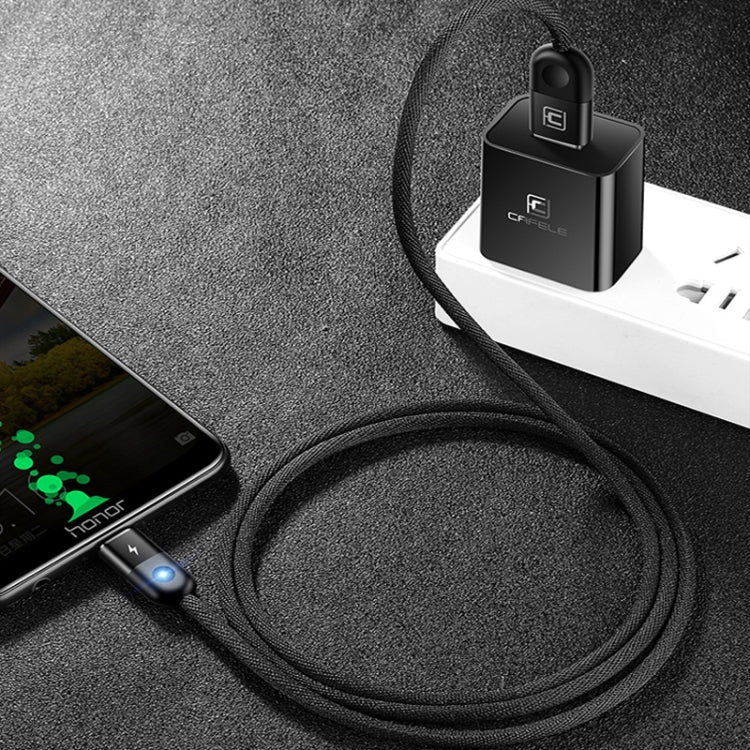 CAFELE Type-C / USB-C Light Speed Magnet Nylon Charging Cable with LED Light, Length: 1m