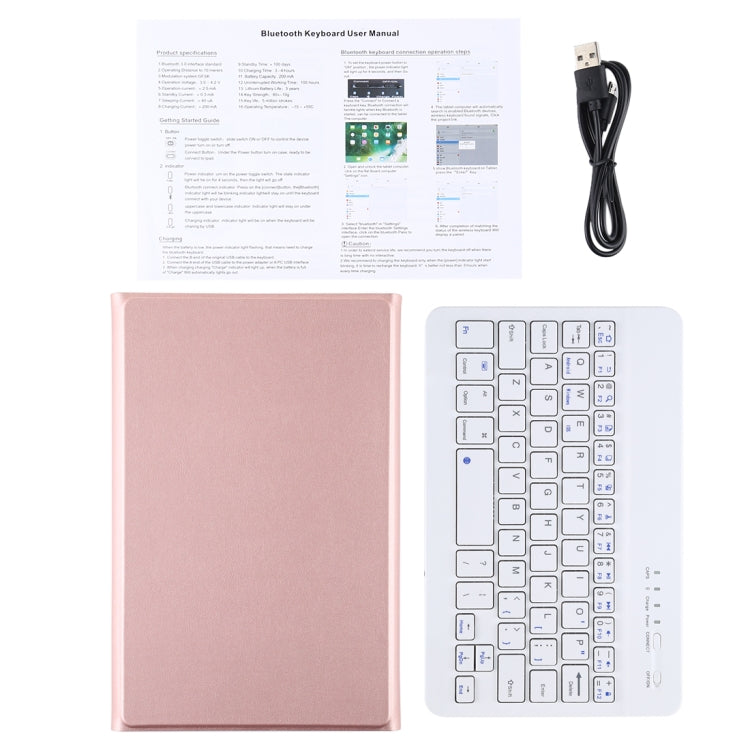 Ultra-thin Detachable Magnetic Bluetooth Keyboard Leather Tablet Case for Galaxy Tab A 8.0 2019 P200 / P205, with Holder