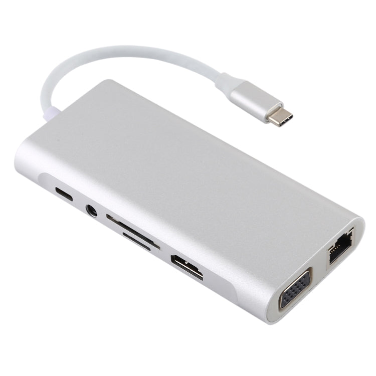 11 in 1 VGA + LAN Port + 4 x USB 3.0 + SD / TF Card + HDMI + Audio Port + USB-C / Type-C Female to USB-C / Type-C HUB Adapter