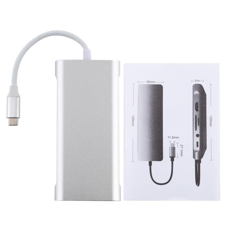 11 in 1 VGA + LAN Port + 4 x USB 3.0 + SD / TF Card + HDMI + Audio Port + USB-C / Type-C Female to USB-C / Type-C HUB Adapter