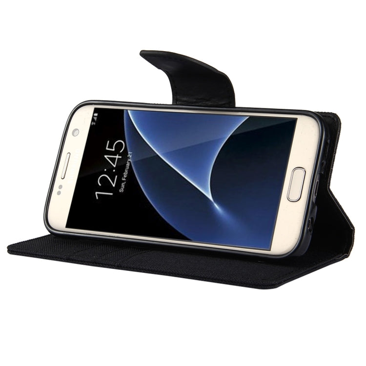 GOOSPERY CANVAS DIARY for Samsung Galaxy S7 Canvas Texture Horizontal Flip Leather Case with Card Slots & Wallet & Holder