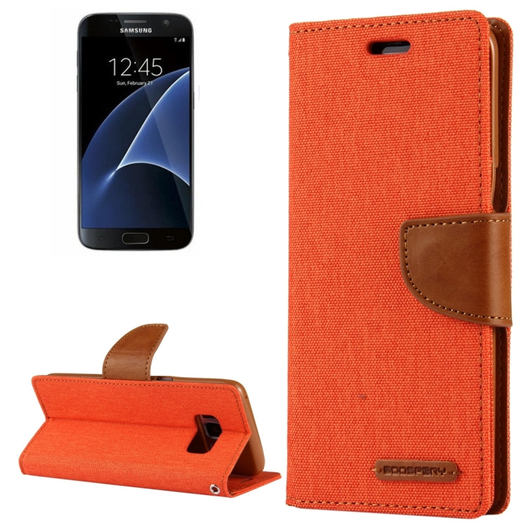 GOOSPERY CANVAS DIARY for Samsung Galaxy S7 Canvas Texture Horizontal Flip Leather Case with Card Slots & Wallet & Holder