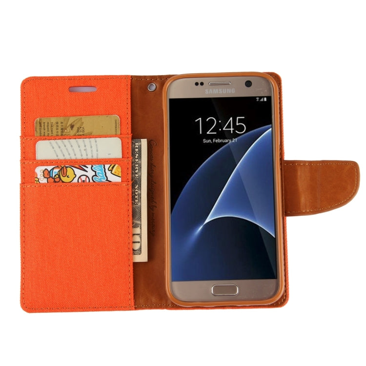 GOOSPERY CANVAS DIARY for Samsung Galaxy S7 Canvas Texture Horizontal Flip Leather Case with Card Slots & Wallet & Holder
