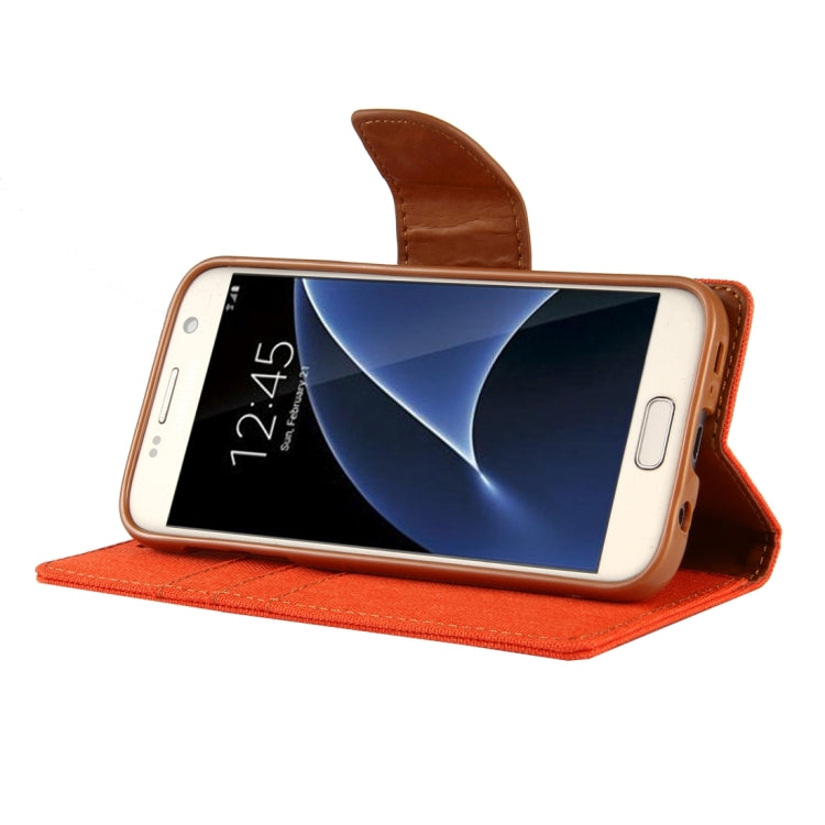 GOOSPERY CANVAS DIARY for Samsung Galaxy S7 Canvas Texture Horizontal Flip Leather Case with Card Slots & Wallet & Holder