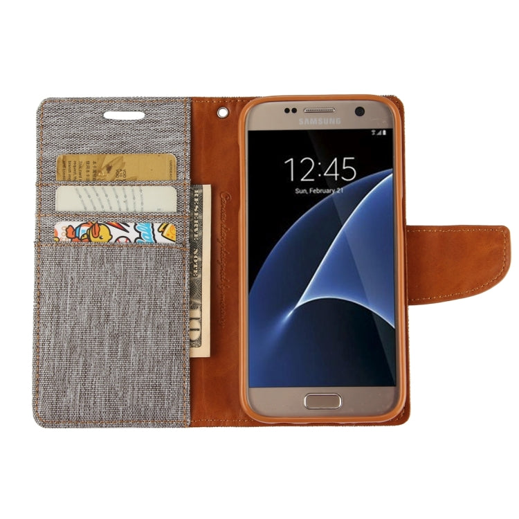 GOOSPERY CANVAS DIARY for Samsung Galaxy S7 Canvas Texture Horizontal Flip Leather Case with Card Slots & Wallet & Holder