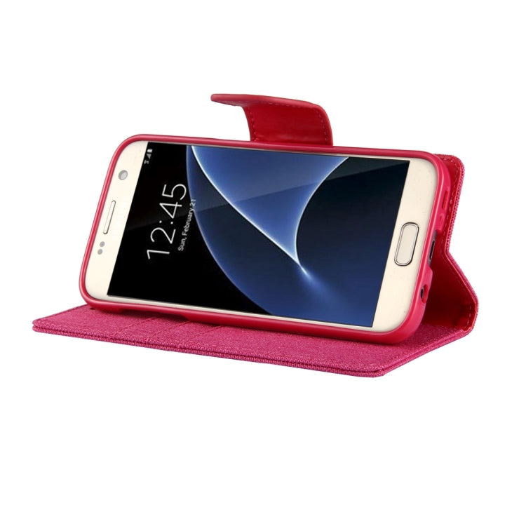 GOOSPERY CANVAS DIARY for Samsung Galaxy S7 Canvas Texture Horizontal Flip Leather Case with Card Slots & Wallet & Holder