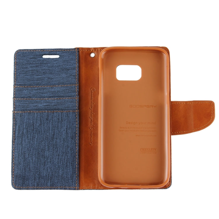 GOOSPERY CANVAS DIARY for Samsung Galaxy S7 Canvas Texture Horizontal Flip Leather Case with Card Slots & Wallet & Holder