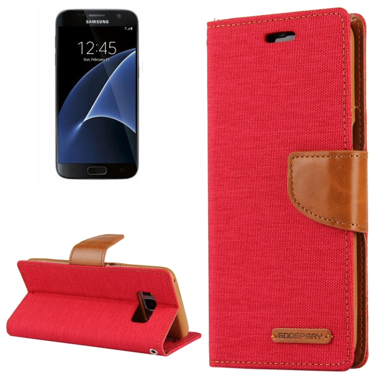 GOOSPERY CANVAS DIARY for Samsung Galaxy S7 Canvas Texture Horizontal Flip Leather Case with Card Slots & Wallet & Holder