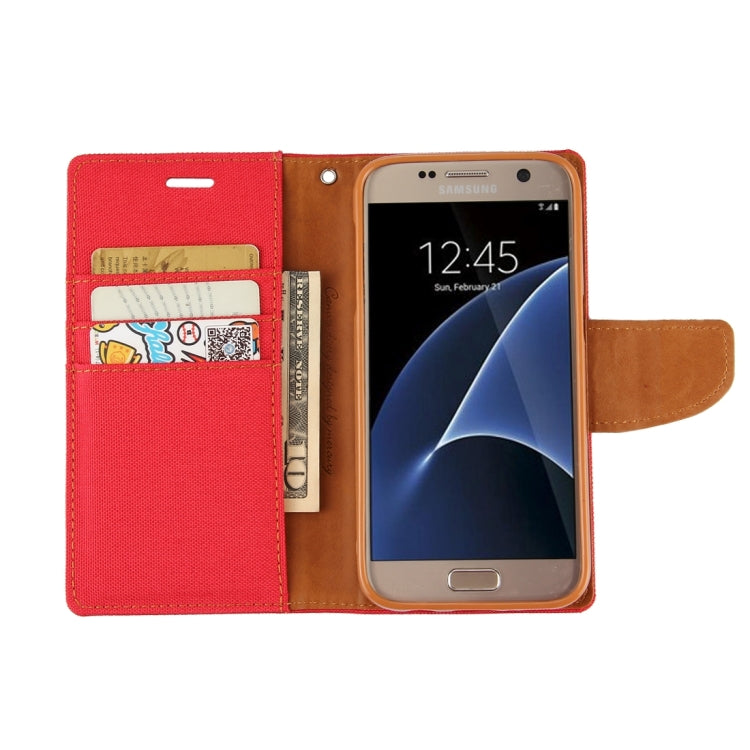 GOOSPERY CANVAS DIARY for Samsung Galaxy S7 Canvas Texture Horizontal Flip Leather Case with Card Slots & Wallet & Holder