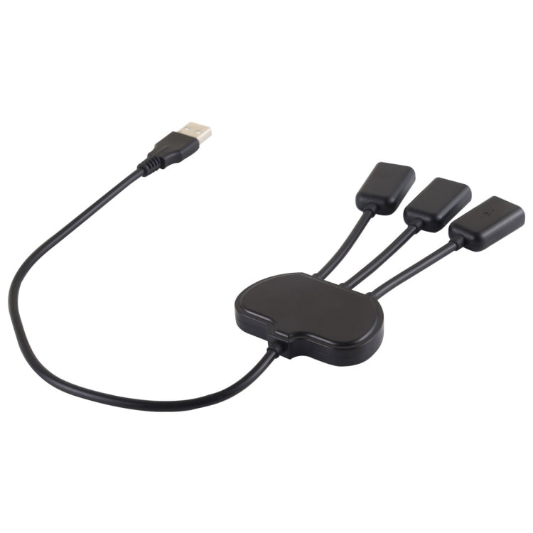 3 x USB 2.0 Female to USB 2.0 Male HUB Adapter (Black)