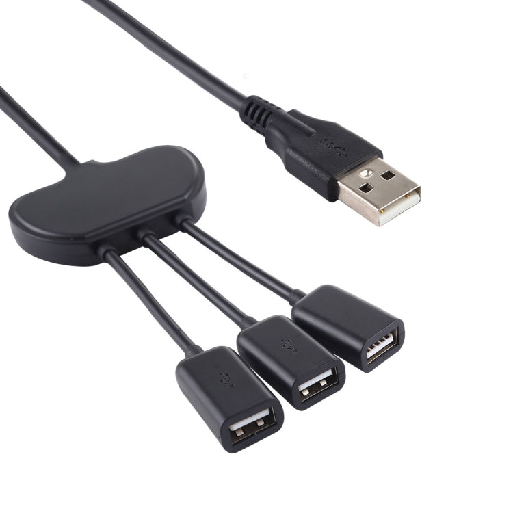 3 x USB 2.0 Female to USB 2.0 Male HUB Adapter (Black)