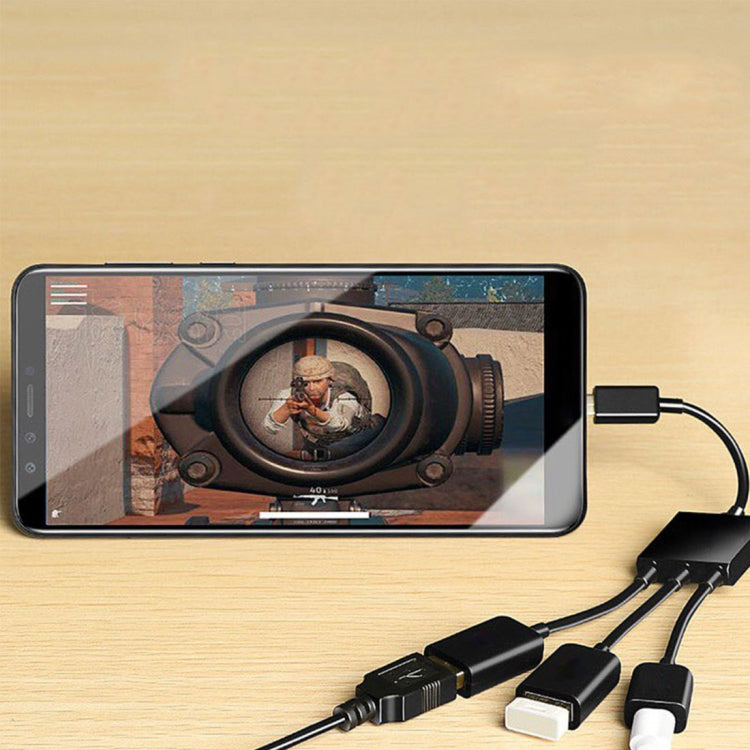 3 x USB 2.0 Female to USB 2.0 Male HUB Adapter (Black)