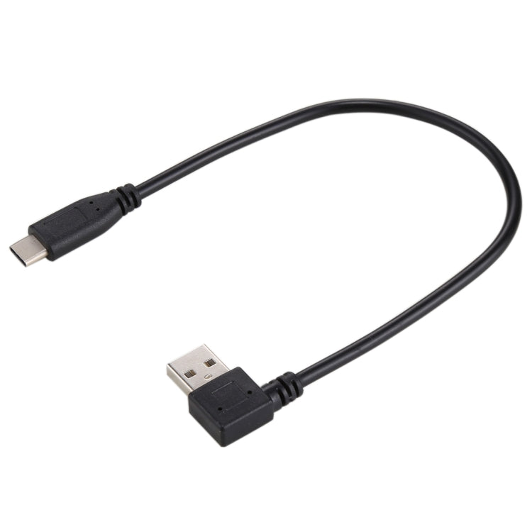 USB-C / Type-C Male to USB 2.0 Male Elbow Design Data / Charger Cable, Total Length: about 28cm, for Galaxy S8 & S8 + / LG G6 / Huawei P10 & P10 Plus / Oneplus 5 and other Smartphones