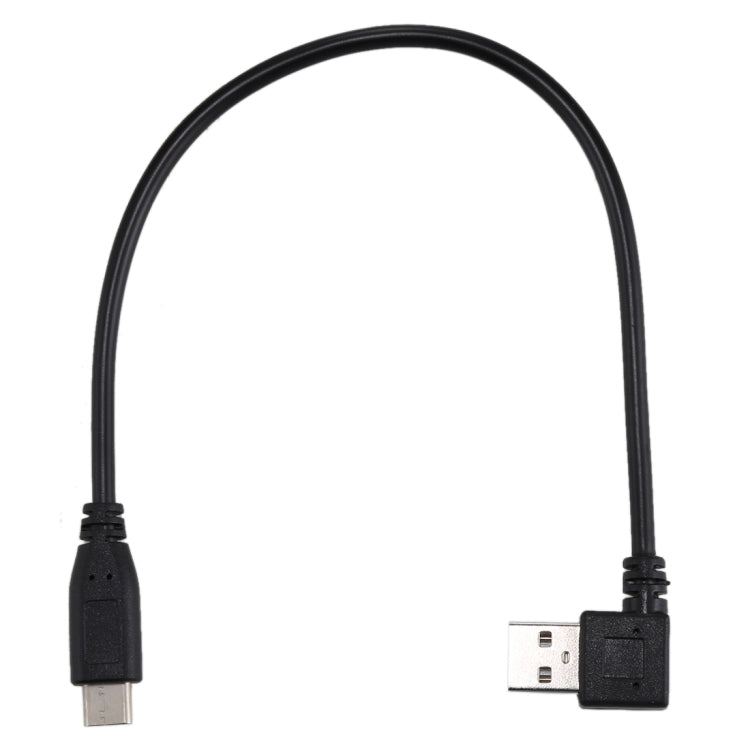 USB-C / Type-C Male to USB 2.0 Male Elbow Design Data / Charger Cable, Total Length: about 28cm, for Galaxy S8 & S8 + / LG G6 / Huawei P10 & P10 Plus / Oneplus 5 and other Smartphones