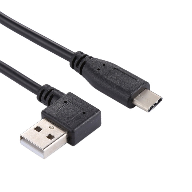 USB-C / Type-C Male to USB 2.0 Male Elbow Design Data / Charger Cable, Total Length: about 28cm, for Galaxy S8 & S8 + / LG G6 / Huawei P10 & P10 Plus / Oneplus 5 and other Smartphones