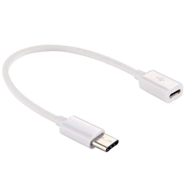 10 cm Micro USB Female to USB-C / Type-C Male Adapter Cable, For Galaxy S8 & S8 + / LG G6 / Huawei P10 & P10 Plus / Oneplus 5 / Xiaomi Mi6 & Max 2 /and other Smartphones(White)