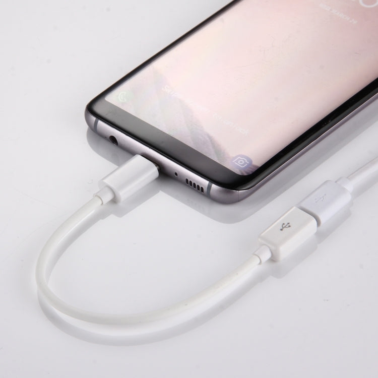10 cm Micro USB Female to USB-C / Type-C Male Adapter Cable, For Galaxy S8 & S8 + / LG G6 / Huawei P10 & P10 Plus / Oneplus 5 / Xiaomi Mi6 & Max 2 /and other Smartphones(White)