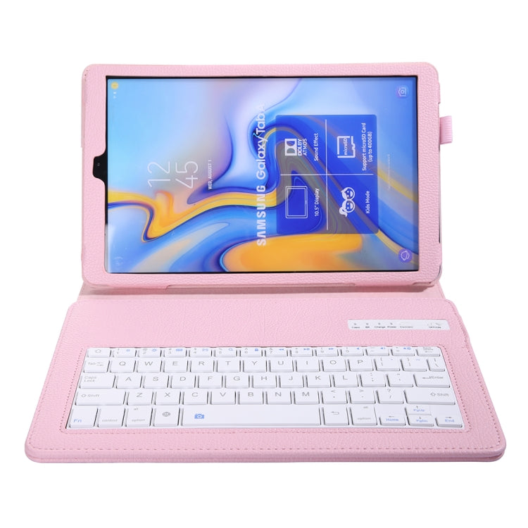 SA590 Bluetooth 3.0 Litchi Texture Detachable Bluetooth Keyboard Leather Tablet Case for Samsung Galaxy Tab A 10.5 inch T590 / T595, with Holder