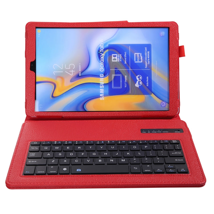 SA590 Bluetooth 3.0 Litchi Texture Detachable Bluetooth Keyboard Leather Tablet Case for Samsung Galaxy Tab A 10.5 inch T590 / T595, with Holder