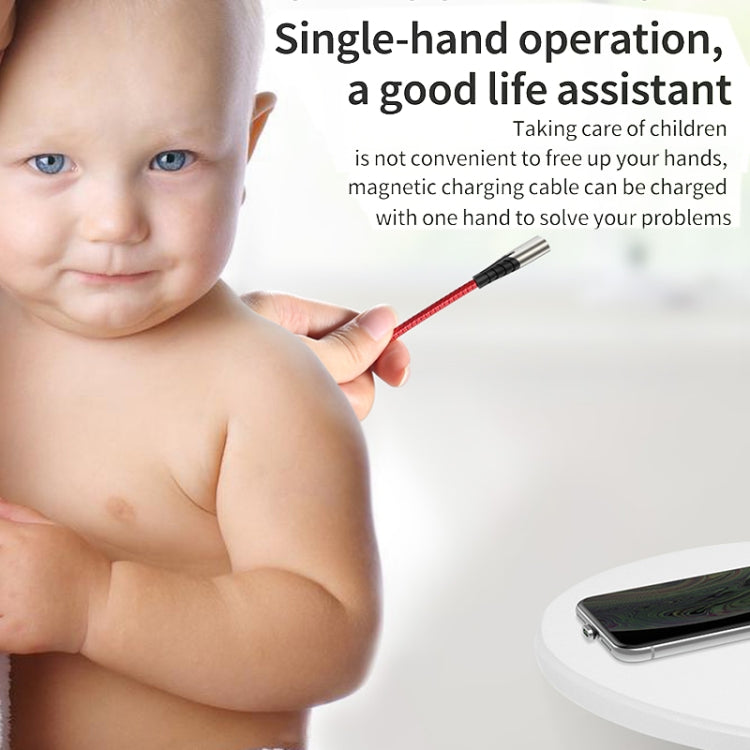 TOTUDESIGN BMA-027 Thunder Series Micro USB Automatic Adsorption Magnectic Charging Cable, Length: 1.2m (Red)