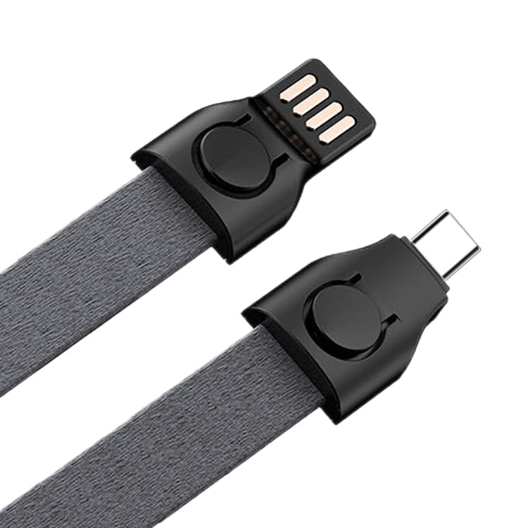 TOTUDESIGN BTA-025 Cloth Series Hanging Rope Style 85CM 2.1A USB-C / Type-C to USB Data Sync Charging Cable