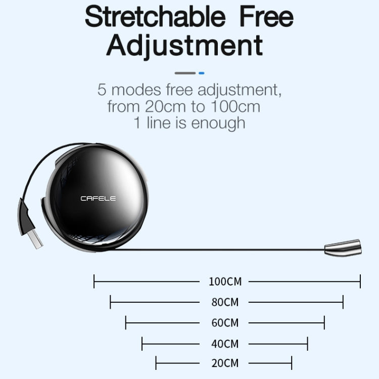 CAFELE Excellent Action Series USB to Micro USB Retractable Zinc Alloy Magnetic Adsorption Charging Data Cable, Length: 1m