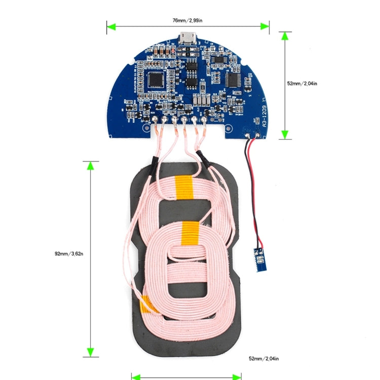 A2 5W Fast Qi Standard Charging Universal DIY 3-Coils PCBA Wireless Charging Board Charger Transmitter, For iPhone 8 / 8 Plus / X & Galaxy S8+ / S8 / S6 / S7 edge / S7 / S6 edge / S6 edge + / Note 5