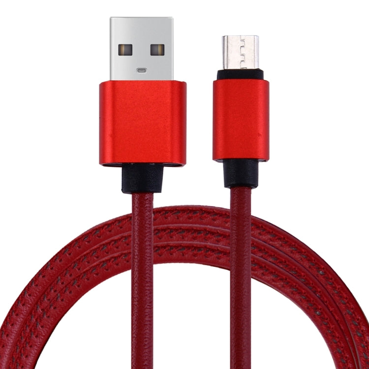 1m PU Leather Knitting Metal Head 90 Cores Micro USB to USB 2.0 Data / Charger Cable, For Samsung / Huawei / Xiaomi / Meizu / LG / HTC and Other Smartphones
