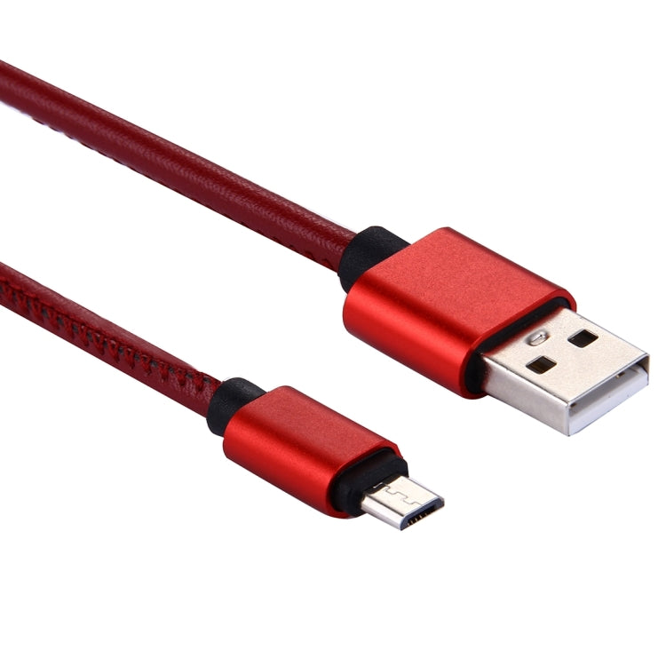 1m PU Leather Knitting Metal Head 90 Cores Micro USB to USB 2.0 Data / Charger Cable, For Samsung / Huawei / Xiaomi / Meizu / LG / HTC and Other Smartphones