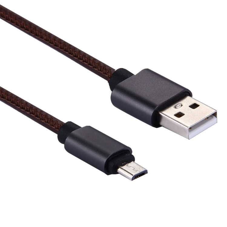 1m PU Leather Knitting Metal Head 90 Cores Micro USB to USB 2.0 Data / Charger Cable, For Samsung / Huawei / Xiaomi / Meizu / LG / HTC and Other Smartphones