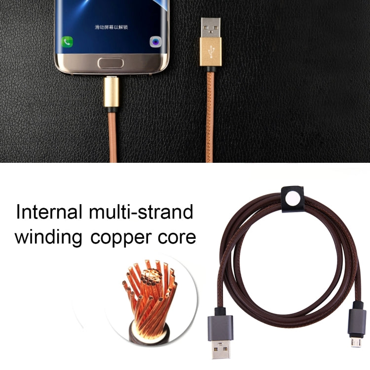 1m PU Leather Knitting Metal Head 90 Cores Micro USB to USB 2.0 Data / Charger Cable, For Samsung / Huawei / Xiaomi / Meizu / LG / HTC and Other Smartphones