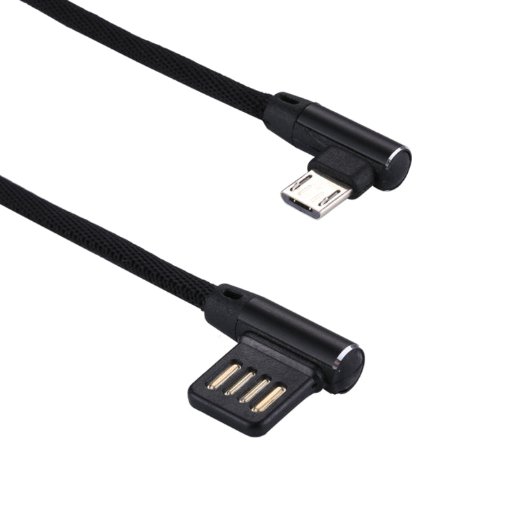1m 2.4A Output USB to Micro USB Double Elbow Design Nylon Weave Style Data Sync Charging Cable, F