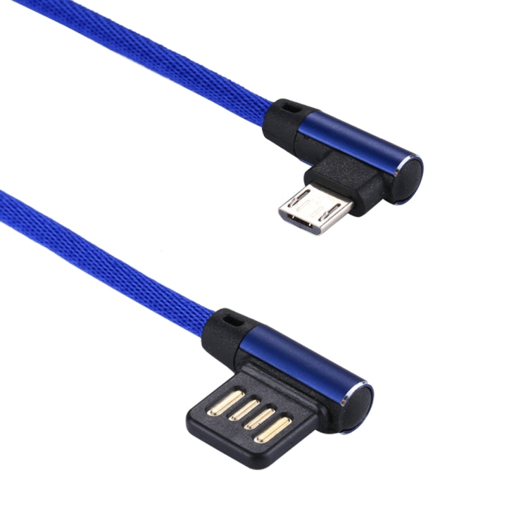 1m 2.4A Output USB to Micro USB Double Elbow Design Nylon Weave Style Data Sync Charging Cable, F