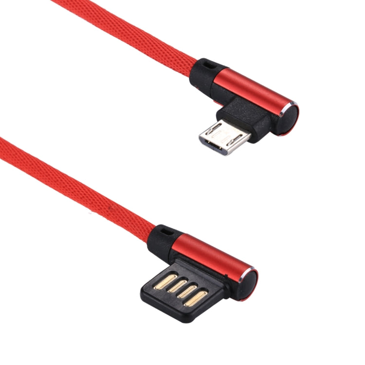 1m 2.4A Output USB to Micro USB Double Elbow Design Nylon Weave Style Data Sync Charging Cable, F