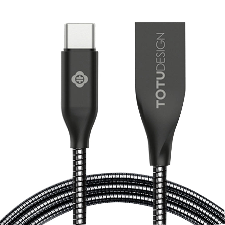 TOTUDESIGN 1m 2.1A Stainless Steel Type-C to USB Data Sync Quick Charger Cable, For Galaxy S7 & S7 Edge / LG G4 / Huawei P8 / Xiaomi Mi4 and other Smartphones(Black)