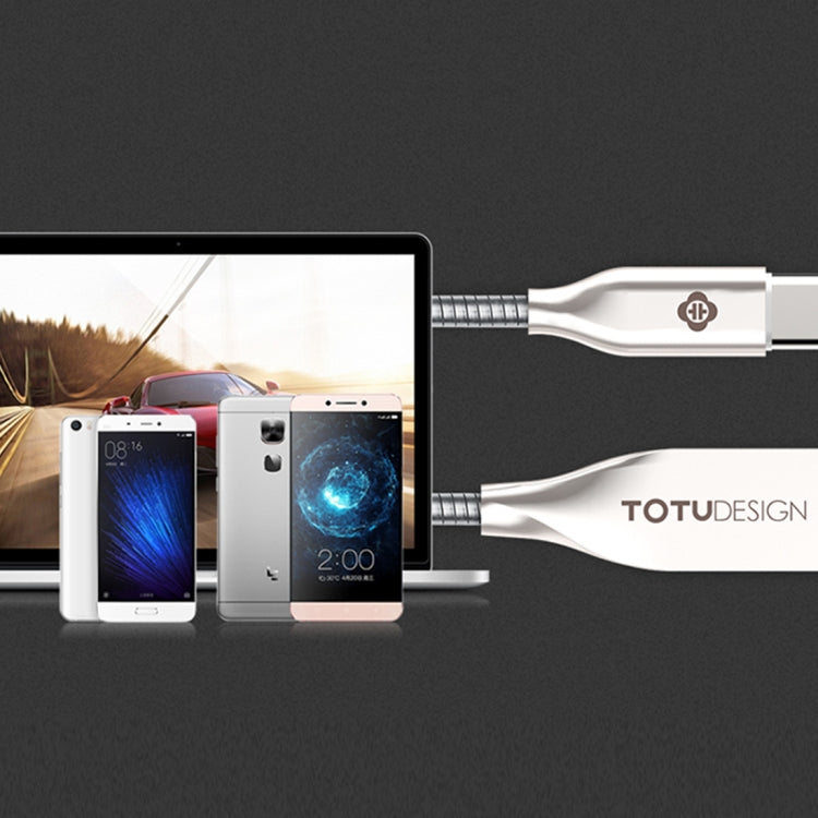 TOTUDESIGN 1m 2.1A Stainless Steel Type-C to USB Data Sync Quick Charger Cable, For Galaxy S7 & S7 Edge / LG G4 / Huawei P8 / Xiaomi Mi4 and other Smartphones(Black)