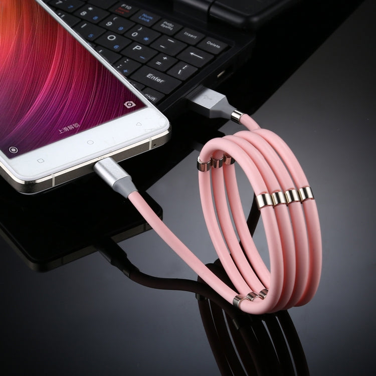 USB to Micro USB Luminous Magnetic Attraction Data Cable, Length: 1m