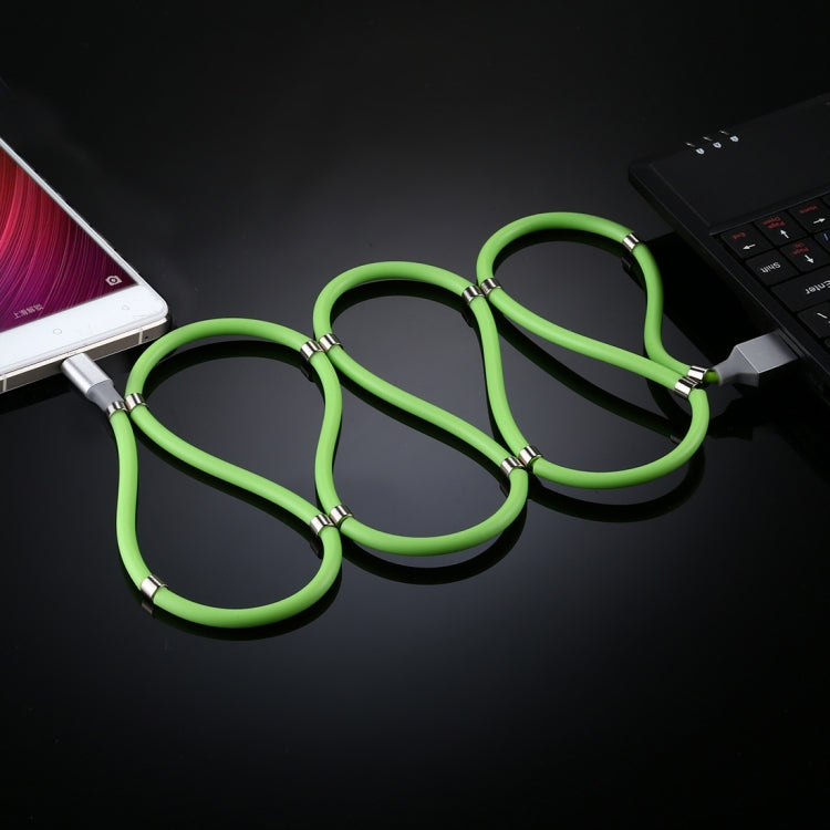 USB to Micro USB Luminous Magnetic Attraction Data Cable, Length: 1m