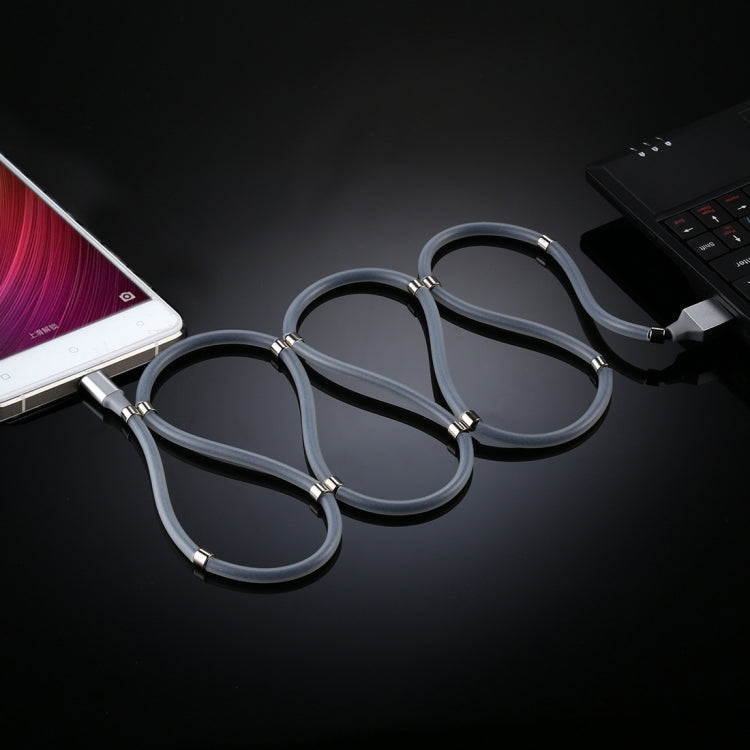USB to Micro USB Luminous Magnetic Attraction Data Cable, Length: 1m