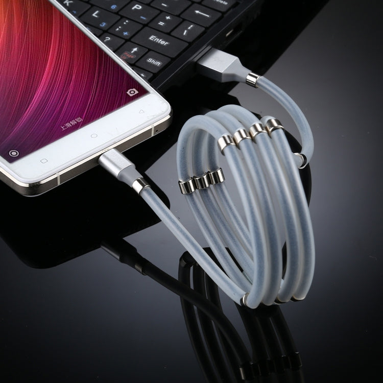 USB to Micro USB Luminous Magnetic Attraction Data Cable, Length: 1m
