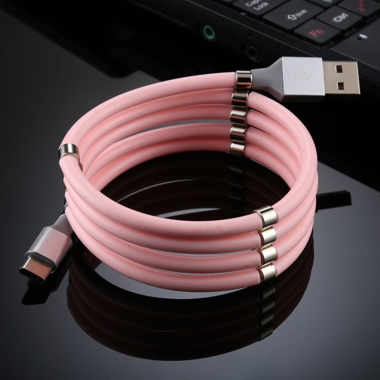 USB to USB-C / Type-C Luminous Magnetic Attraction Data Cable, Length: 1m