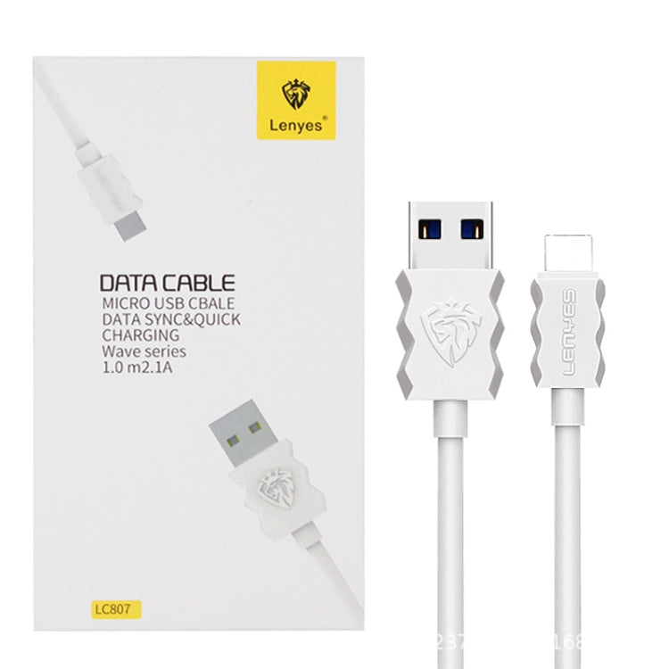 Lenyes LC807 1m 2.1A Output USB to Micro USB PVC Data Sync Fast Charging Cable