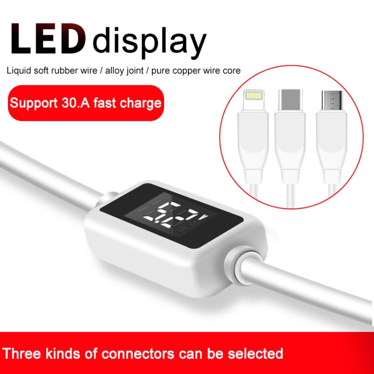 USB to Type-C / USB-C Charging Cable with LED Display Screen