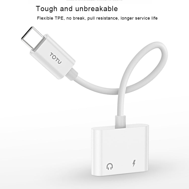 TOTUDESIGN Glory Series EAUA-015 USB-C / Type-C to USB-C / Type-C + USB-C / Type-C Charge Audio Adapter Cable, Support PD Fast Charging & Fully Compatible